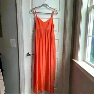 Amanda Uprichard Coral Maxi Dress 100% silk Size L Large